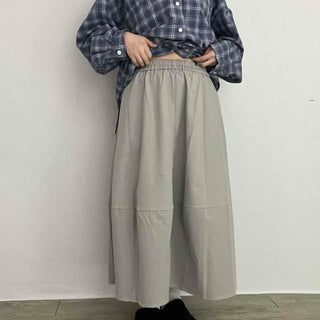 Cut-out Flare A-line Loose Fit Daily Long Skirt