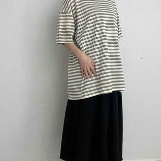Striped Oversized Daily Short-Sleeve T-Shirt