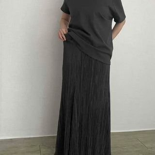 Shirred Flare A-Line Daily Long Skirt