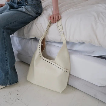 Eyelet Punching Shoulder Bag (5 colors)