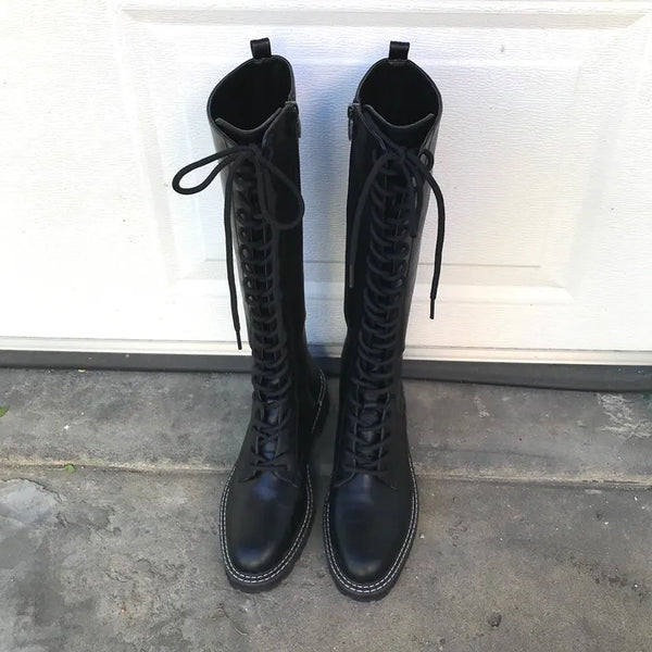 Lace-up Maxi Long Boots