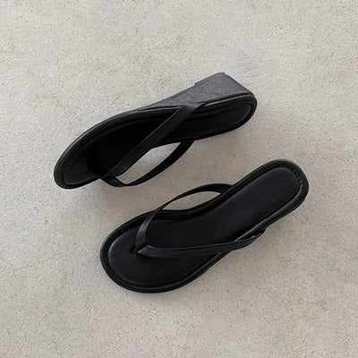 New Stock ◈5cm◈ Wedge Flipflops Slippers Platform Mules Summer Heightincreasing Platform Heels Swimwear Bikini Vacation Holiday Flipflops Shoes ds1110