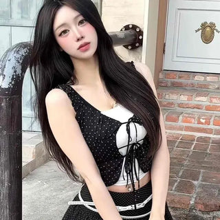Frill Tiered Dot Daily Mini Skirt