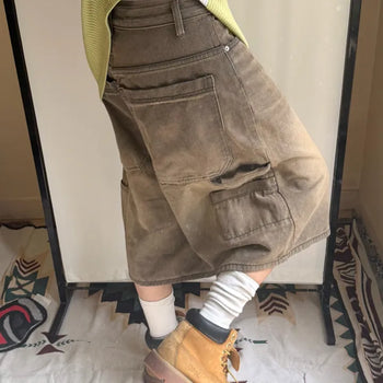 Vintage Cargo Denim Shorts