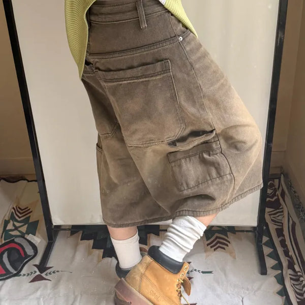 Vintage Cargo Denim Shorts