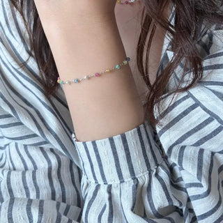 Rainbow Cubic Layered Bracelet