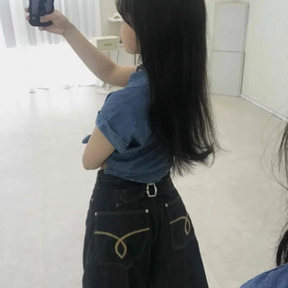 Buckle Barrel Loose Fit Daily Long Pants