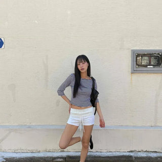 Loose Fit String Straight Daily Shorts