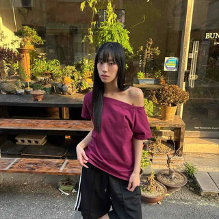 Loose Fit Oversized Plain Casual Short Sleeve T-shirt