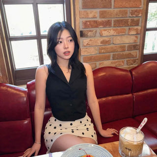 Plain Button Daily Casual Sleeveless