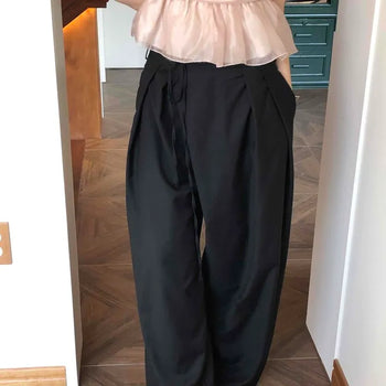 Pintuck Button Wide Fit Daily Slacks
