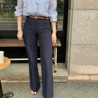 Herringbone bootcut pants