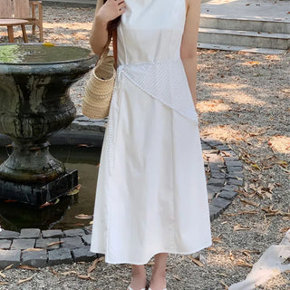 Non-see-through, innocent summer sleeveless long dress