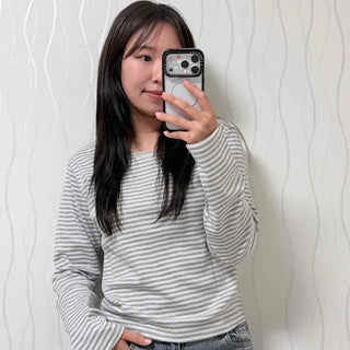 Loose Fit Striped Daily Long Sleeve T-shirt