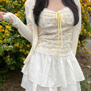 Frill Tiered Flare Daily Mini Skirt