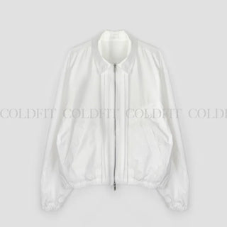 Cotton pleated blouson
