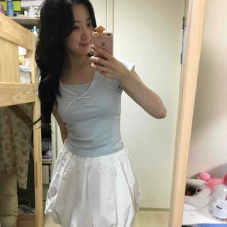Shirred Frill Daily Mini Skirt