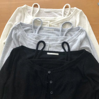 Foaming Sleeveless Cardigan Set