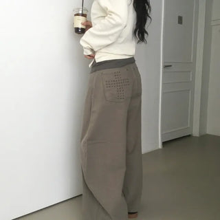 Cross-studded pants