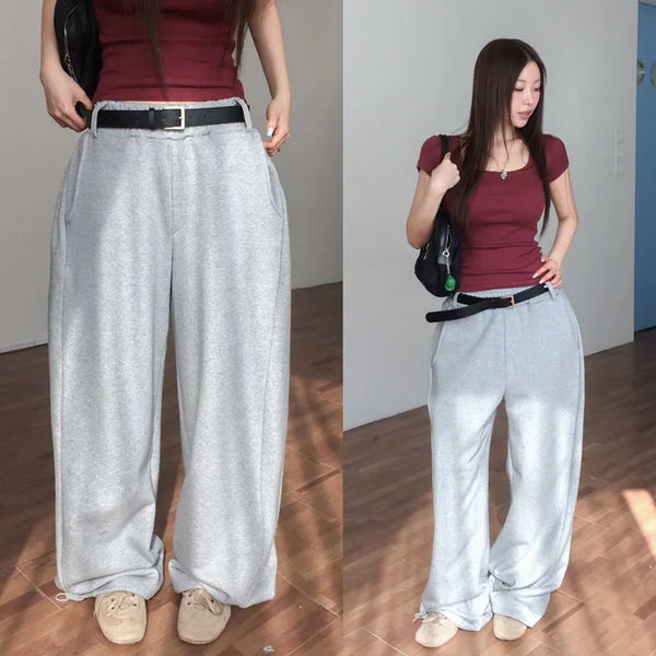 Ludique belt set pintuck wide pants