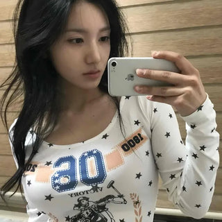 Star Print Regular Fit Daily Long Sleeve T-shirt