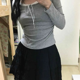 Frill Shirred Tiered Flare A-Line Mini Skirt