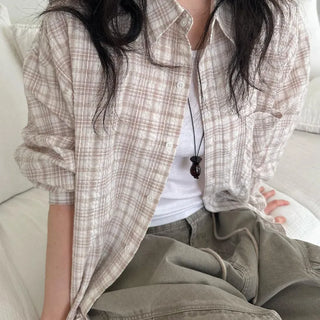 [Unisex] Catch Seersucker Oversized Long Sleeve Shirt (3 colors)