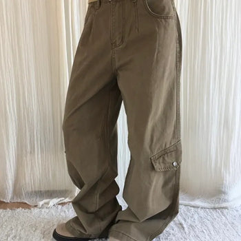 Washed Curved Cargo Pants