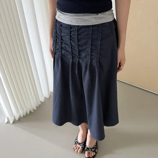 Flamme shirred midi skirt