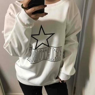 Graphic Lettering Oversized Casual Daily Sweatshirt