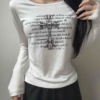 Regular Fit Lettering Minimal Daily Long Sleeve T-shirt