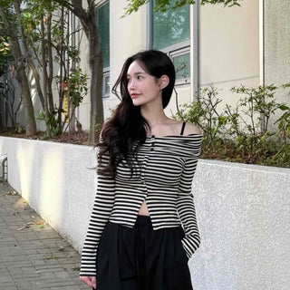 Slim Fit Striped Daily Long Sleeve T-shirt