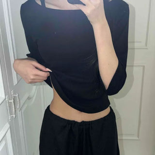 Hiv Slim Fit Plain Daily Casual Long Sleeve T-shirt