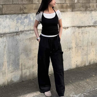 Layered Plain Regular Fit Short Sleeve Daily T-shirt