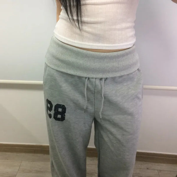 89 Folding Low-Rise Training Pants  / Sweatpants Tracksuit Pants Pants Low-Waist Elastic Waist Pants Summer Pants Semi-Bootcut Daily Look
