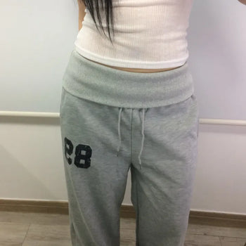 89 Folding Low-Rise Training Pants  / Sweatpants Tracksuit Pants Pants Low-Waist Elastic Waist Pants Summer Pants Semi-Bootcut Daily Look