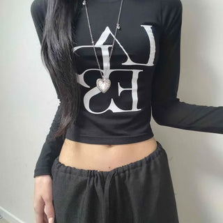 Slim Fit Lettering Casual Daily Long Sleeve T-shirt