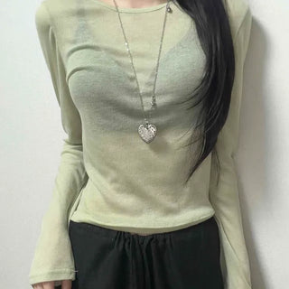 Slim Fit Fitted Plain Casual Daily Long Sleeve T-shirt