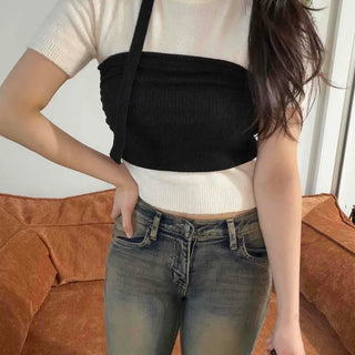 Strapped Plain Fitted Daily Sleeveless