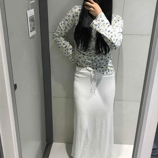 String Straight H-Line Relaxed Fit Daily Long Skirt