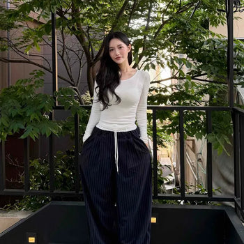 Wide Striped Daily Slacks