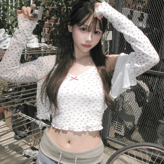Pepi Flower Wave Sleeveless Cardigan Set