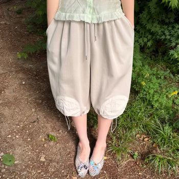 Muse Nylon String Knee-Length Balloon Pants