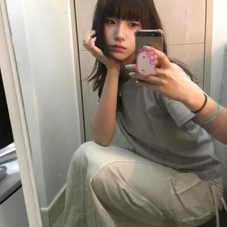 Loose Fit Boxy Fit Plain Daily Short Sleeve T-shirt
