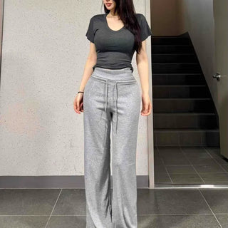 String Wide Relaxed Fit Daily Long Pants