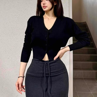 Joel Slim Fit Buttoned Plain Long Sleeve Daily Cardigan