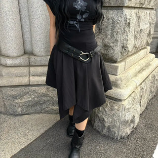 DM Asymmetrical Layered Skirt