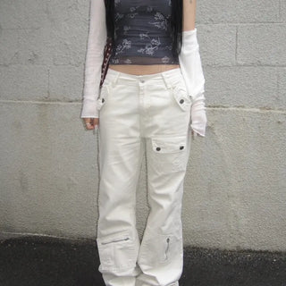 Leple Pocket Cargo Semi-Bootcut Pants