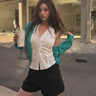 Ramble Halter Pintuck Blouse