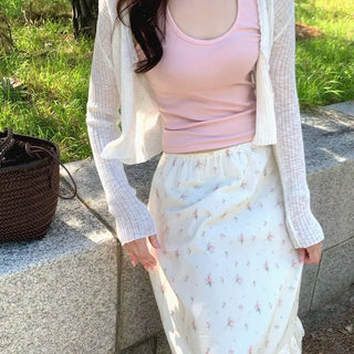 Slim-fit wavy summer cardigan